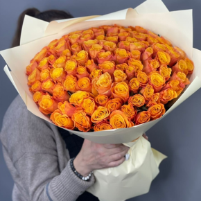 Букет из 101 огненной розы (40 см) в Щелково
