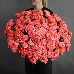 Букет из 39 коралловых кустовых роз (50 см) в Щелково
