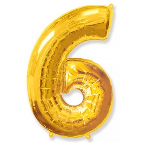 Шар гелиевый цифра 6 (40х102 см) в Щелково
