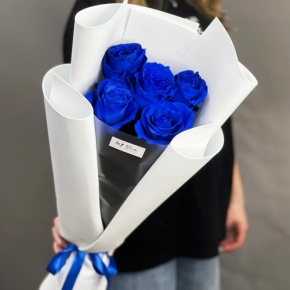Букет из 5 синих роз Эквадор в Щелково