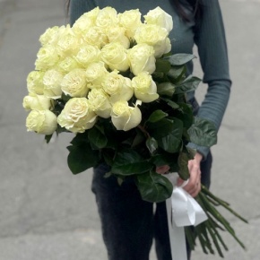 Монобукет из 25 роз Эквадор Мондиаль (80 см) в Щелково