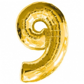 Шар гелиевый цифра 9 (40х102 см) в Щелково