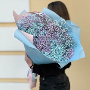 Букет "Радуга" из 15 гипсофил в Щелково