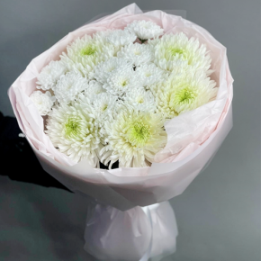 Букет из микса белых хризантем Магнум  в Щелково