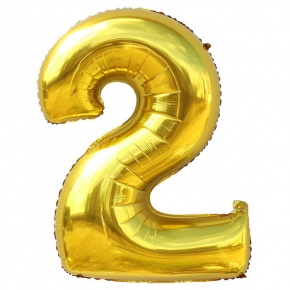 Шар гелиевый цифра 2 (40х102 см) в Щелково