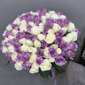 Букет "Фиолетовый микс" из 101 розы (40 см) в Щелково