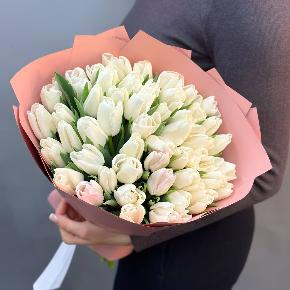 Букет из 49 белых тюльпанов в Щелково