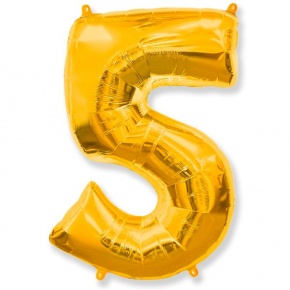 Шар гелиевый цифра 5 (40х102 см) в Щелково