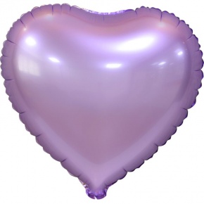Сердце сиреневое фольгированный шар с гелием (45 см) в Щелково