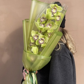 Букет из лаймовой орхидеи в Щелково