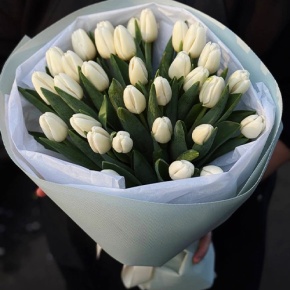 Букет из 31 белого тюльпана в Щелково