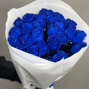 25 синих роз Эквадор (60 см) в Щелково