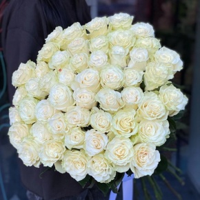 Букет из 51 розы Эквадор Мондиаль под ленту (80 см) в Щелково