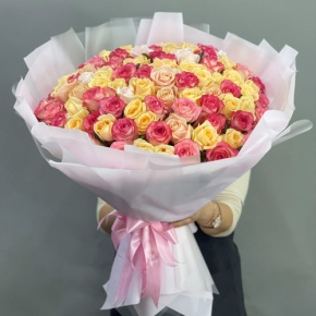 Букет из 101 розы  микс (70 см) в Щелково
