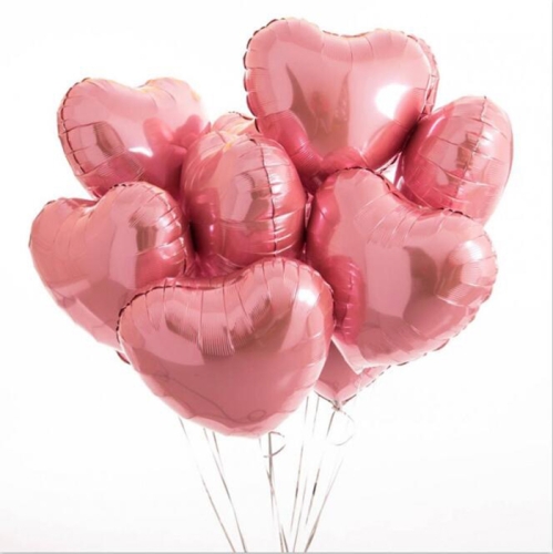 Сердце розовое фольгированный шар с гелием (45 см) в Щелково