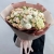 Букет "Шаганэ" из ранункулюсов, хризантем Момоко, озатамнуса, кустовых роз сорта Таня, эустом и гортензий в Щелково