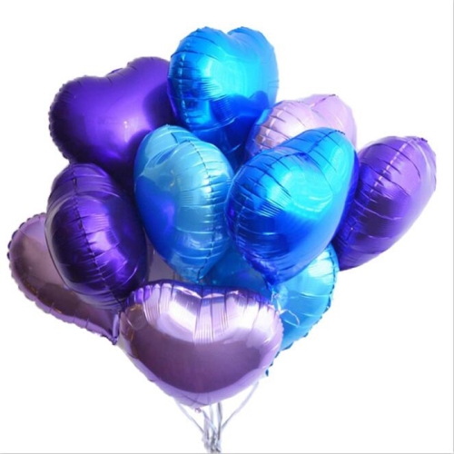 Сердце голубое фольгированный шар с гелием (45 см) в Щелково