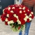 Букет 151 роза красный и белый микс (60 см) в Щелково