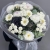 Букет "Белоснежная нежность" из георгин, брассики, хризантем Ньютон, эрингиума и гербер в Щелково